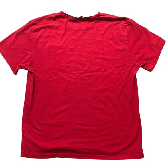 Polo Ralph Lauren Red Pocket Tee Crew Neck Men's Large Silver Embroidered Pony - Picture 2 of 5